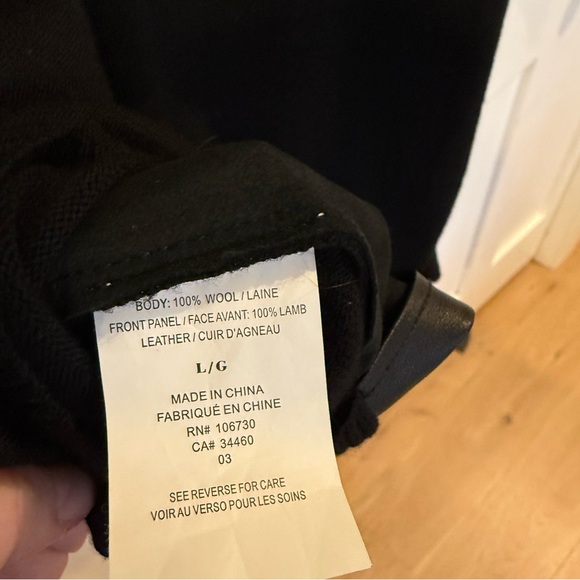 Vince Leather Sweater Black Size L Dress - Picture 5 of 5